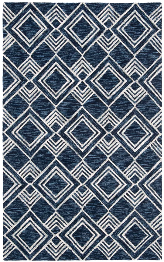 Safavieh Micro-Loop MLP154N 2&3x22 x 7&0x22 Runner Navy, Ivory Area Rug