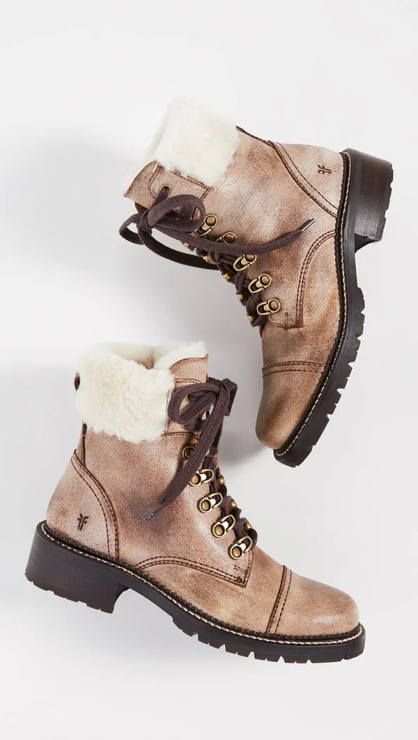 Frye Samantha Hiker Boots Chocolate 5.5