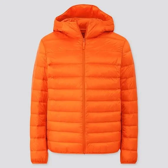 Uniqlo Men's Ultra Light Down Puffer Parka - Orange, XL