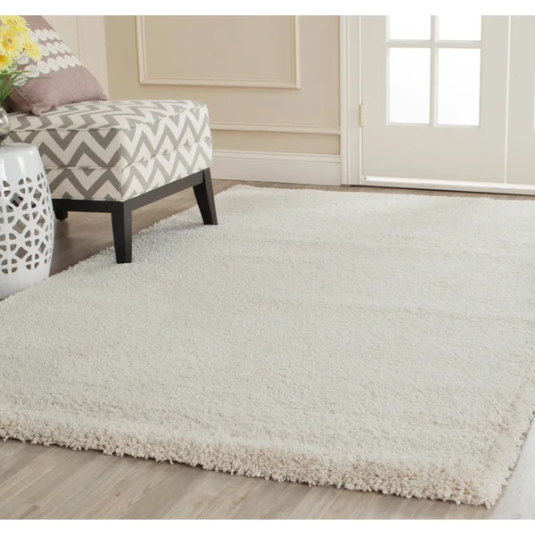 Safavieh Milan Shag Maibritt 2-Inch Thick Rug - 9& x 9& Round - Ivory