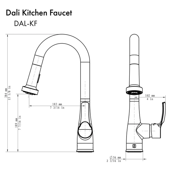 ZLINE Dali Kitchen Faucet - DAL-KF - Brushed Nickel