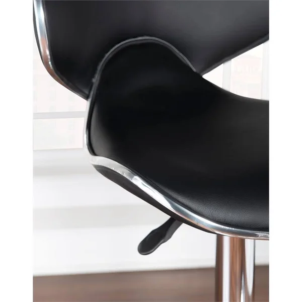 Powell Furniture Chrome Bar Stool, Black