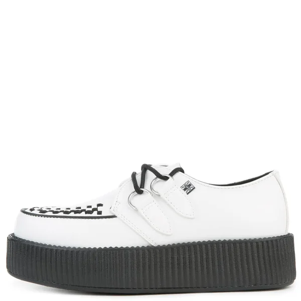 T.U.K Unisex White Leather Viva Mondo Creeper White