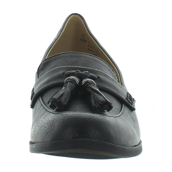 Nina Womens Slip on Menswear Penny Loafers, 9.5, Black Tumbled