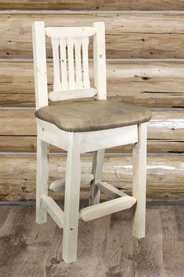Montana Woodworks Homestead 24 in. Upholstered Counter Stool Buckskin