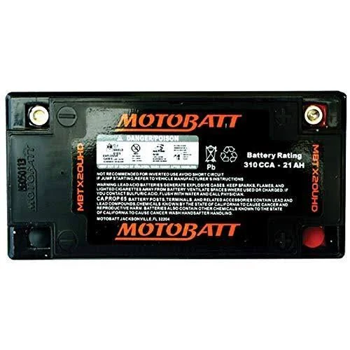 Motobatt Motorcycle Battery MBTX20U/HD 12V 21AH replaces 12N16-3A