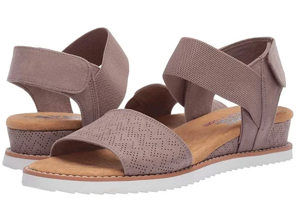 Skechers Women's Bobs Desert Kiss Slingback Sandal, Brown