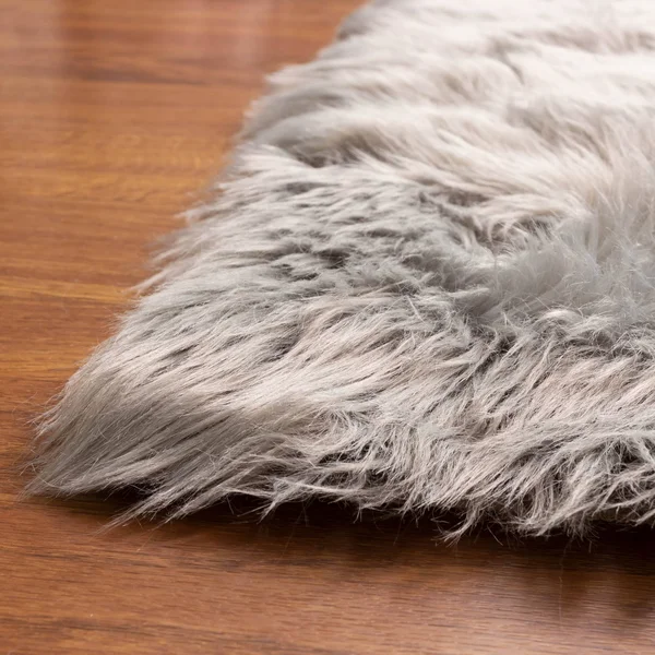 Super Area Rugs Soft Faux Sheepskin Fur Fluffy Area Rug - Gray, 8& x 10&