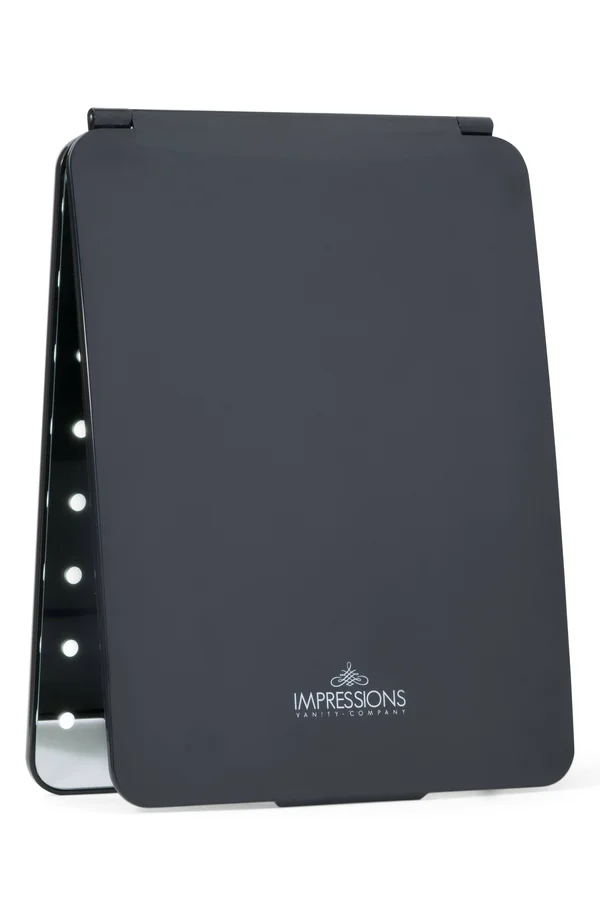 Impressions Vanity Co. Touch Pad Rechargeable LED Makeup Mirror with Flip Cover - Size One Size - Black