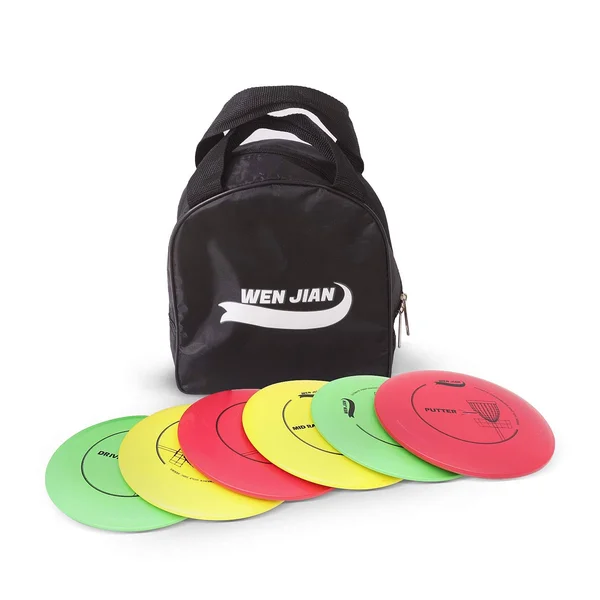 Wenjian Disc Golf Starter Set with 6 Discs-2 Pcs Driver - 2 Pcs Mid Range, 2 Pcs Putter, Include Starter Disc Golf Carry Bag, Bla