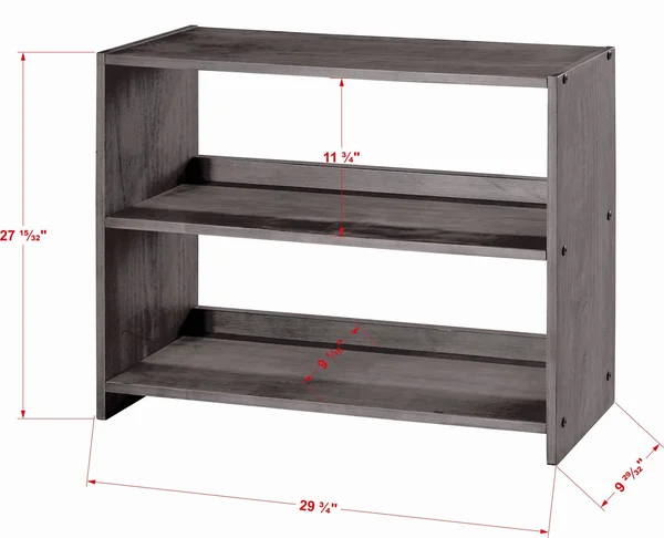 Donco Louver Low Loft Small Bookcase - White