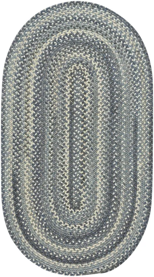 Capel Rugs Tooele - Braided Oval Area Rug - Blue Jean - 3& x 5&
