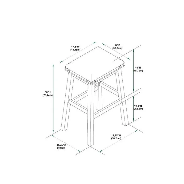 Powell Serrano Barstool White
