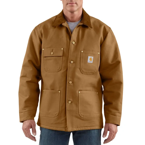 Carhartt Brown Blanket Lined Duck Chore Coat