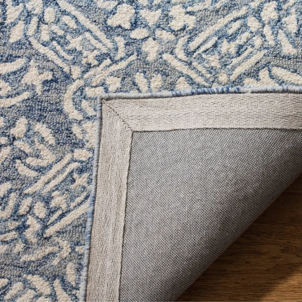 Safavieh Handmade Micro-Loop Alberdine Wool Rug (5& x 5& Round - Blue/Ivory)