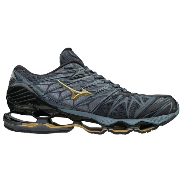 Mizuno - Men's Wave Prophecy 7 Running Shoe, Black-Ombre Blue, Size 7
