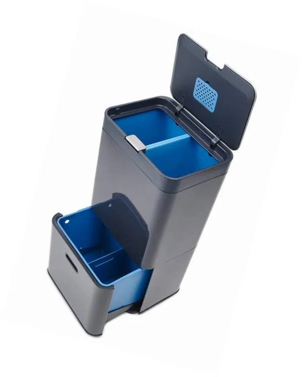 Joseph Joseph 30025 Intelligent Waste Totem Recycle Bin Separation Unit 15 Gallon - 58 LITER Graphite