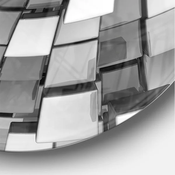 Designart &Black and Grey Cubes & Modern Wall Clock, Size: 23 inch x 23 inch, Silver