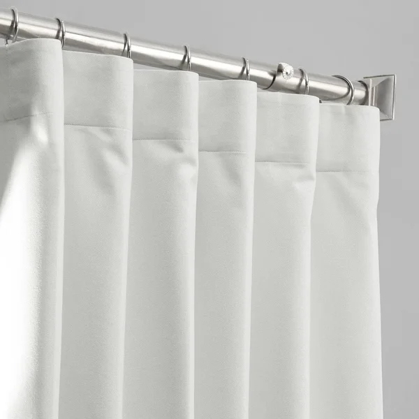 Exclusive Fabrics Vintage Thermal Cross Linen Weave Max Blackout Curtain - 50 x 108 - Millennial Grey