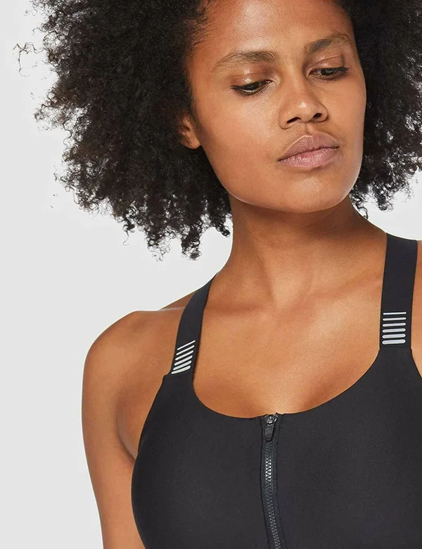 Under Armour Balance High Impact Zip Front Sports Bra - Black (1307227) 34DD