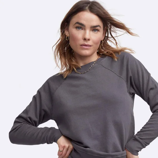Organic Terry Raglan Sweatshirt Charcoal, 2x