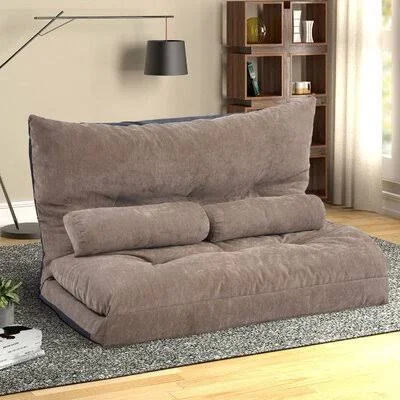 Herndon Tufted Armless Reclining Down Feather Chaise Lounge Trule Fabric: Light Brown