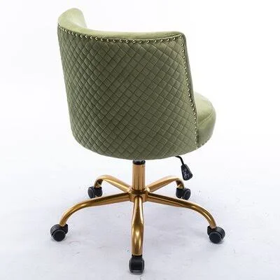 Velvet Home Office Desk Chair - Swivel Accent Chair for Living Room and Bedroom, Modern Tilt Task Chair for Computer Desk, Navy Ev