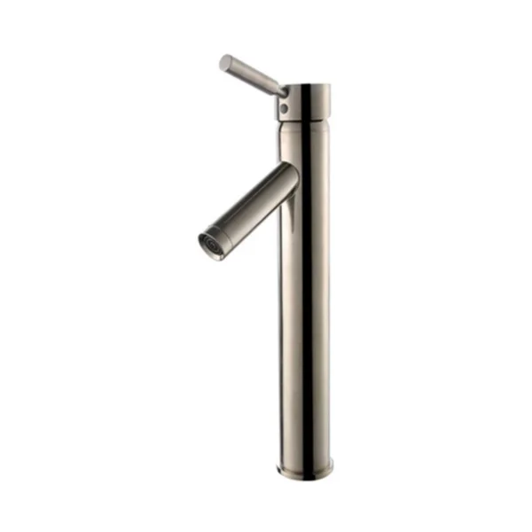 Kraus C-KCV-140-1002SN Round Ceramic Vessel Sink with Sheven Faucet White - Satin Nickel