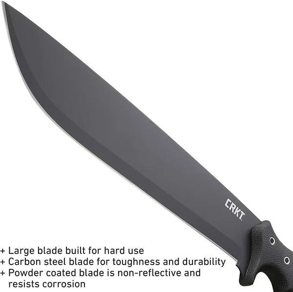 CRKT Chanceinhell Fixed Blade Machete: 18 inch Black Powder Coated