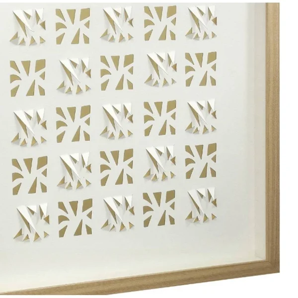 Stylecraft Home Collection Shadow - Paper Fun Shadowbox Wall Art - Natural Colored Inner Paper - White Background, Natural Wooden