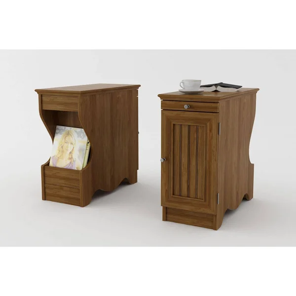 Ameriwood Home Fletcher Side Table with Magazine Storage - Bank Alder