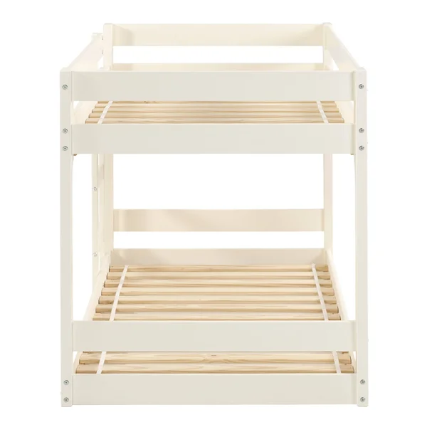 Carson Carrington Modern Junior Twin Over Twin Bunk Bed - Off-White