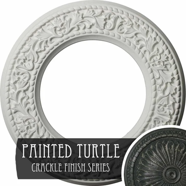 13 3/8x22OD x 7 1/2x22ID x 3/4x22P Blackthorn Ceiling Medallion (Fits Canopies Up to 7 1/2x22) - Hand-Painted Painted Turtle Crac