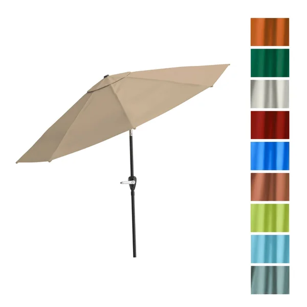 Nature Spring 10' Auto-Tilt Patio Umbrella - Sand