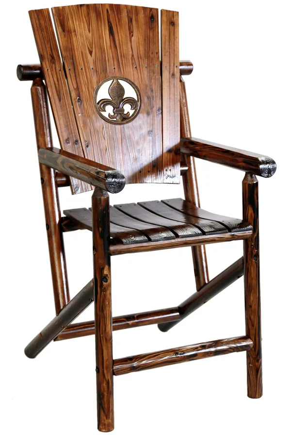 Leigh Country Char-Log Fleur-de-lis Bar Arm Chair