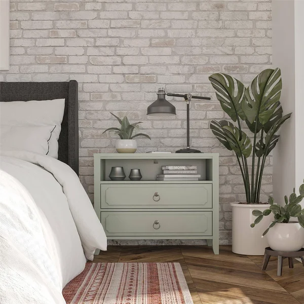 Novogratz Her Majesty 2 Drawer Nightstand - Green