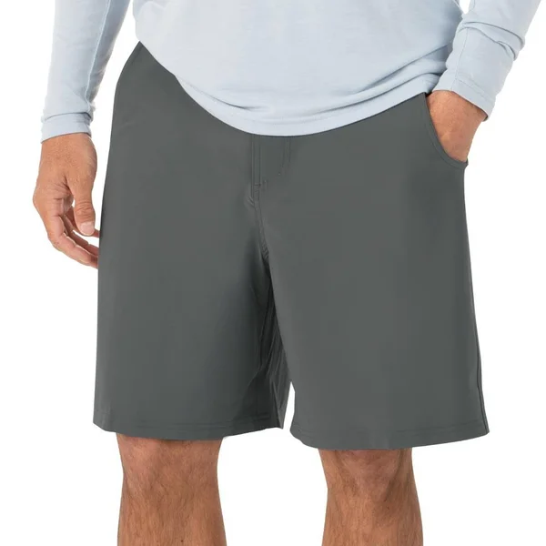 Free Fly Men's Bamboo-Lined Hybrid Shorts - Charcoal, 34 W