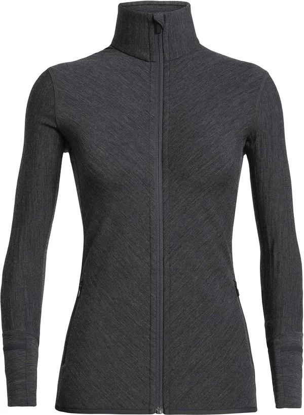 Icebreaker Women's Descender LS Zip Top - Small - Jet Heather