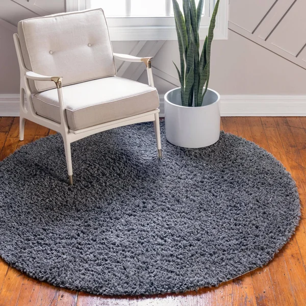 Unique Loom Davos Shag Rug - 6& 7 x 6& 7, Round