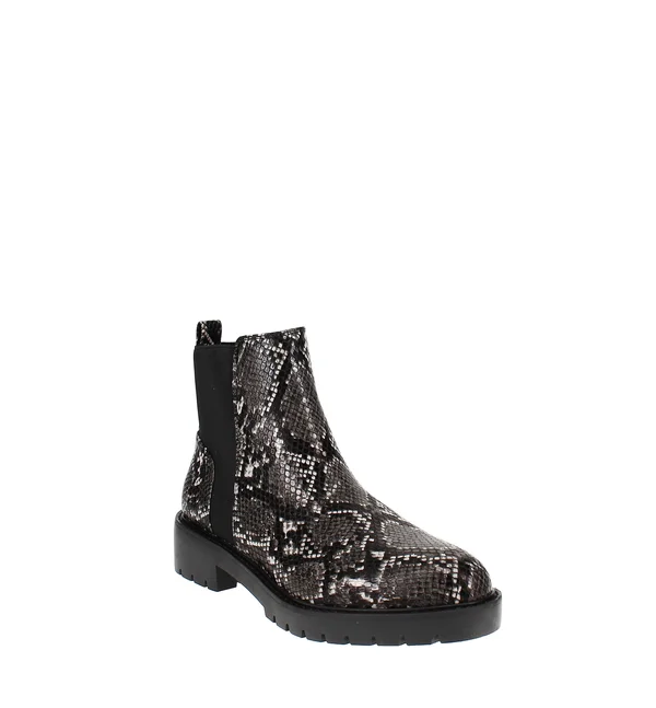 Steve Madden - Gliding Lug Chelsea Booties, Grey Snake - 7.5
