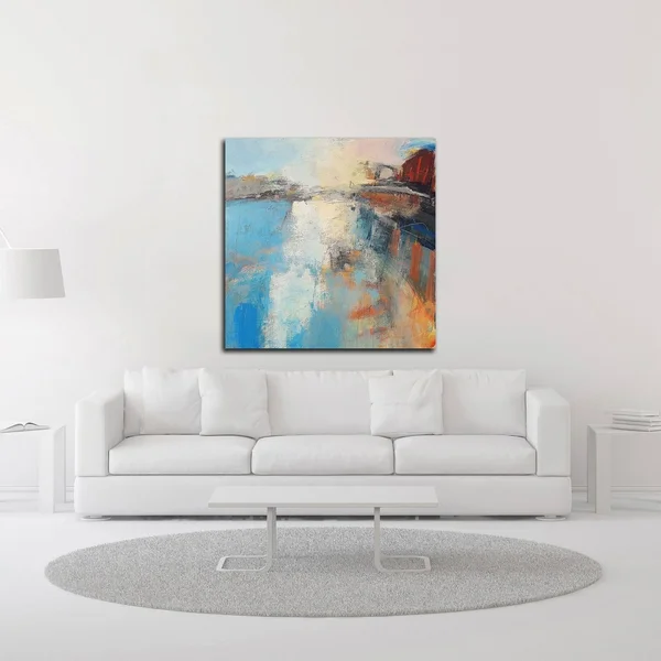 Tangletown Fine Art 24x22 x 24x22 Harbour Light by Andrew Kinmont Print on Canvas