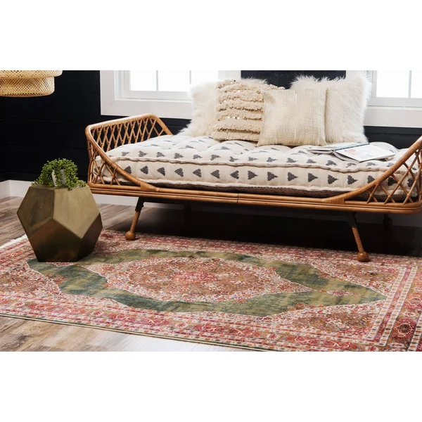 Unique Loom Regla Baracoa Rug - 4&3 inch x 6&, Red
