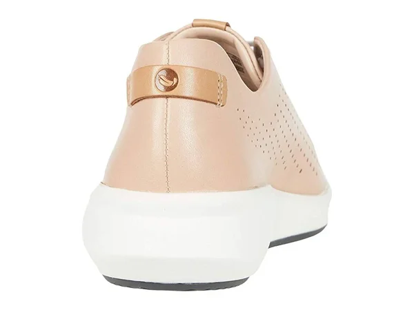 Clarks Womens Un Rio Tie Blush Leather Size 9