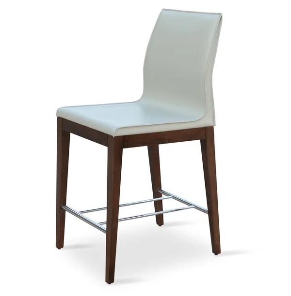 sohoConcept Polo 24x22 Bar Stool Base Finish: Wenge, Upholstery: Dark Gray