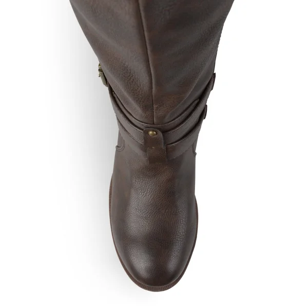 Journee Collection Women's Wide Calf Bite Boot - Taupe