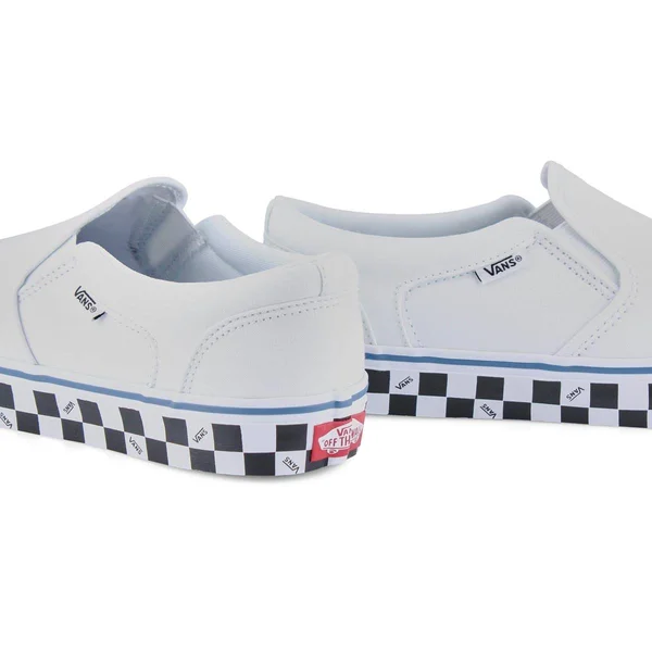 Vans Asher Check Men's Skate Shoes - Size: 11, White