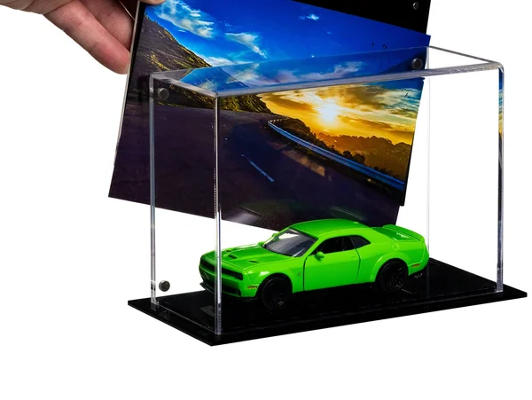 Model Airplane, Car, Rocket, Train Display Case Rocket, 6 x 6 x 15, Clear Back (Table Top)