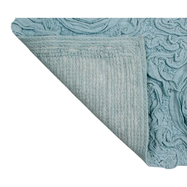 Home Weavers Bell Flower Collection Cotton Bath Rug 24x22x40x22 - White