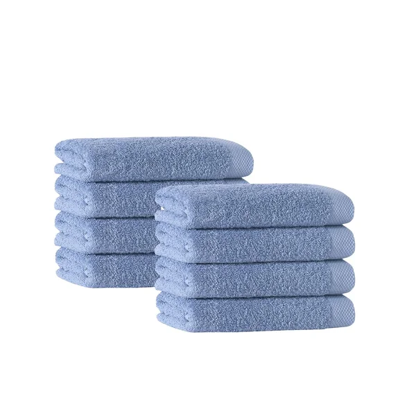 Enchante Home Signature Hand Towels (Set of 8) Water Fall, White