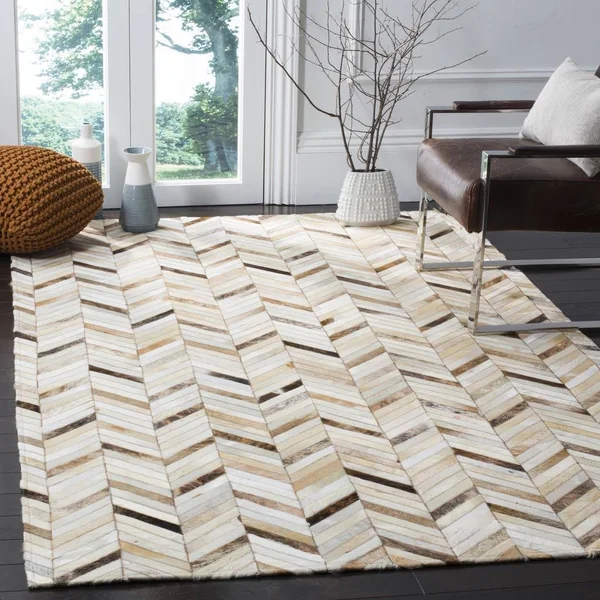 Safavieh Studio STL519A Grey Leather - Multi 8& x 10& Area Rug